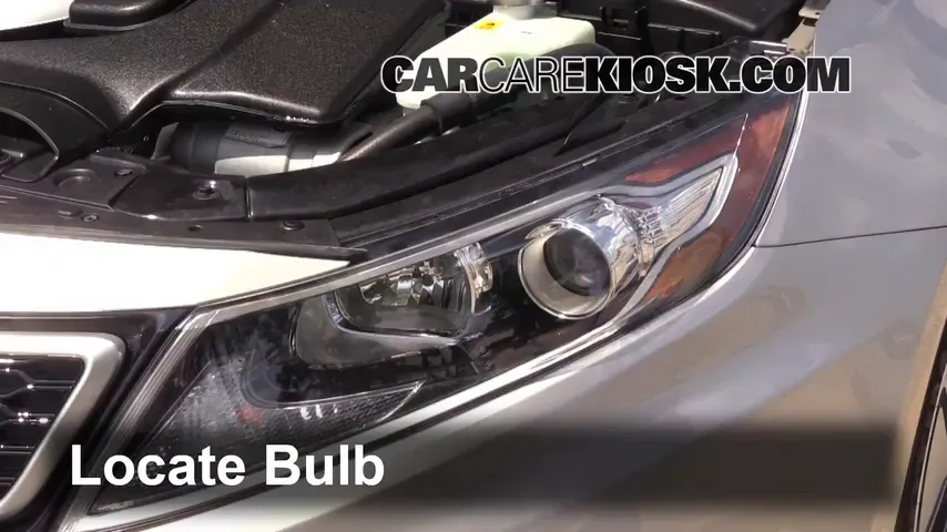 2012 Kia Optima Hybrid 2.4L 4 Cyl. Éclairage Feux de route (remplacer l'ampoule)